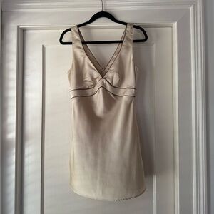 Abercrombie & Fitch Satin Cream Mini Dress